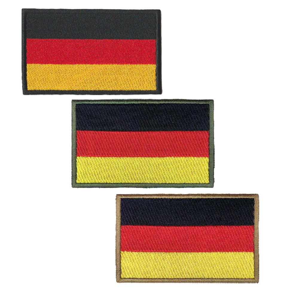 1PC German Flag Germany Armband Embroidered Patch Hook & Loop Or Iron On Embroidery  Badge Cloth Military Moral Stripe