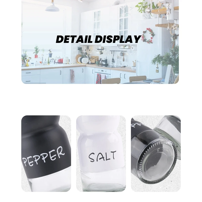 A21I-Farmhouse Salt And Pepper Shakers Set With Adjustable Lids, Modern Home Country Kitchen Decor, Cute Shaker Set