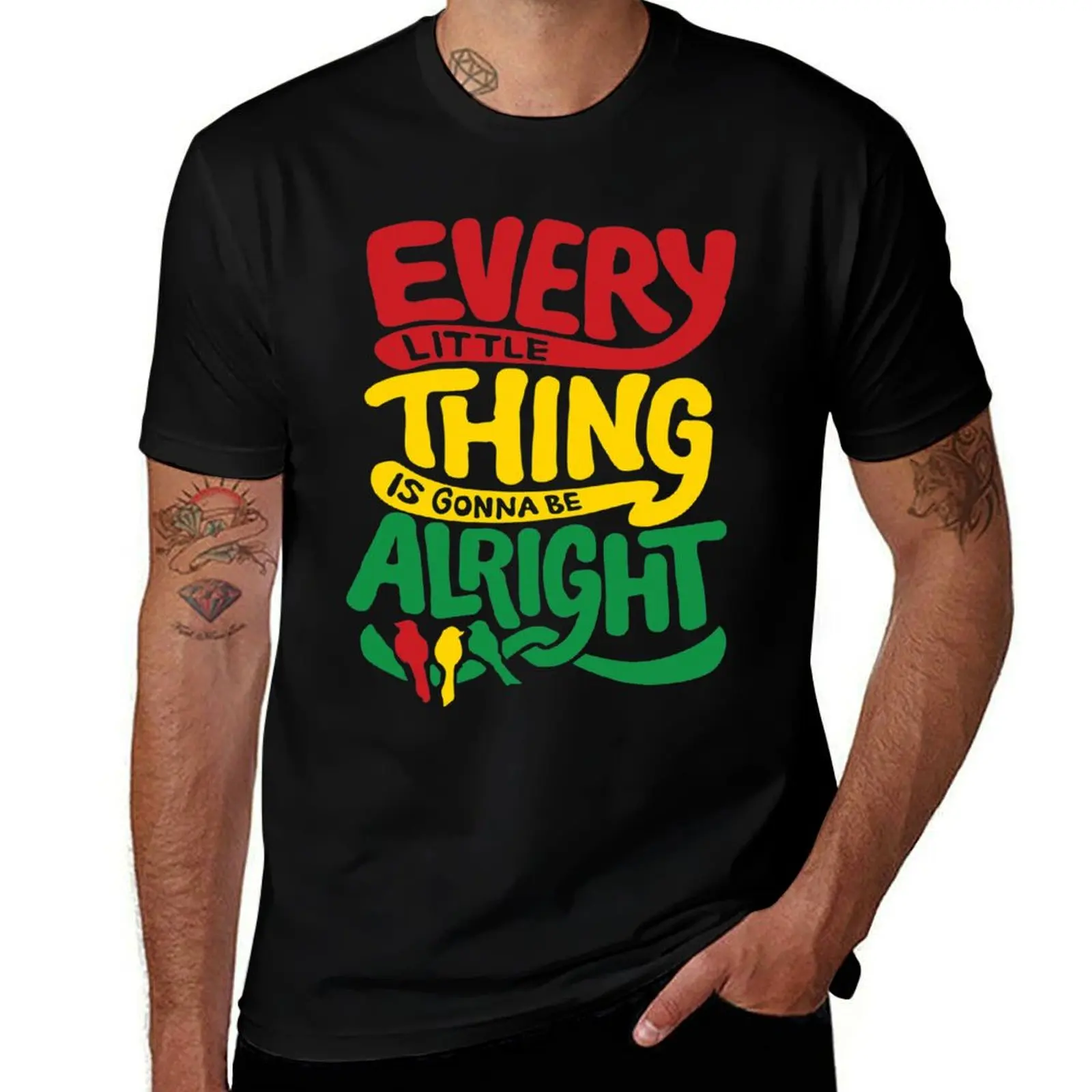 

Every little thing is gonna be alright T-Shirt t shirt man luxury t shirt men 100% cotton luxury brand T-shirt