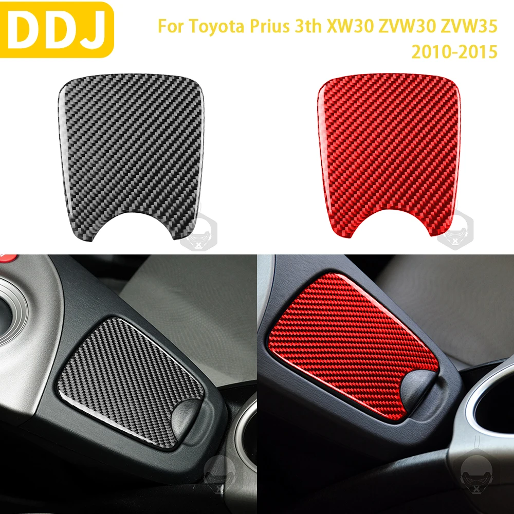 For Toyota Prius XW30 ZVW30 ZVW35 2010-2015 Accessories Carbon Fiber Car Interio Cup Holder Cover Trim Sticker