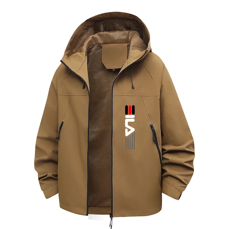 

New Autumn men's windproof jacket, fashionable zipper sports hoodie, outdoor cycling sportswear, youth casual clothing jacket