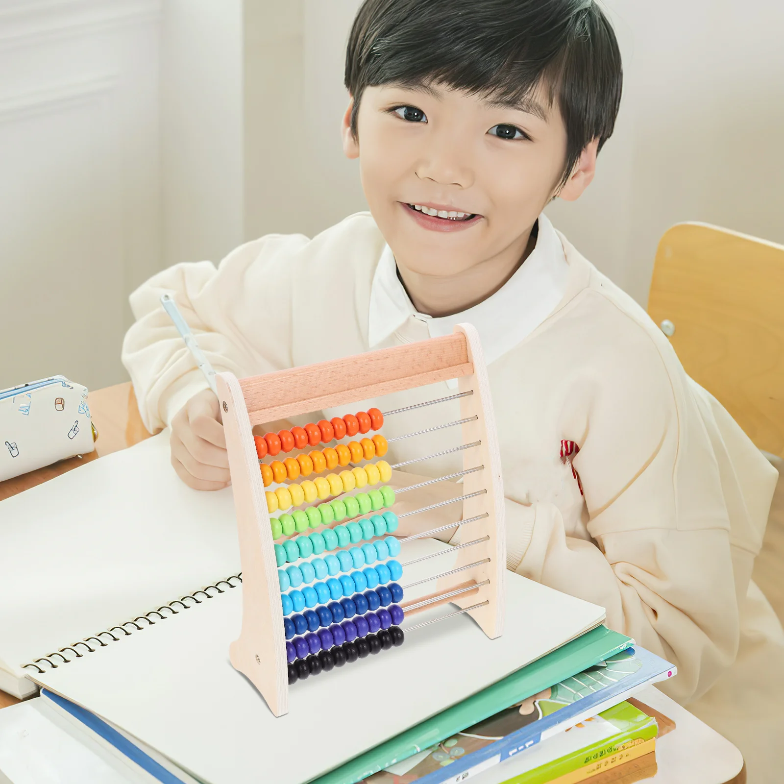 مجموعة واحدة من أدوات تعلم الرياضيات الخشبية للحساب التعليمي للأطفال للتعرف على الألوان والدماغية #5