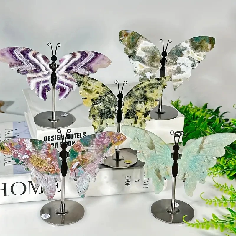 1pair Natural Crystal Butterfly Wings For Home Decoration Christmas Holiday Gift Romantic Gift Office And Home Decoration