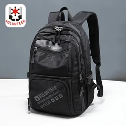 Volunteer 27L Men's Waterproof Backpacks Laptop Black Oxford Cloth Casual Big Bag College Student Schoolbag Backpack Men 1832-02