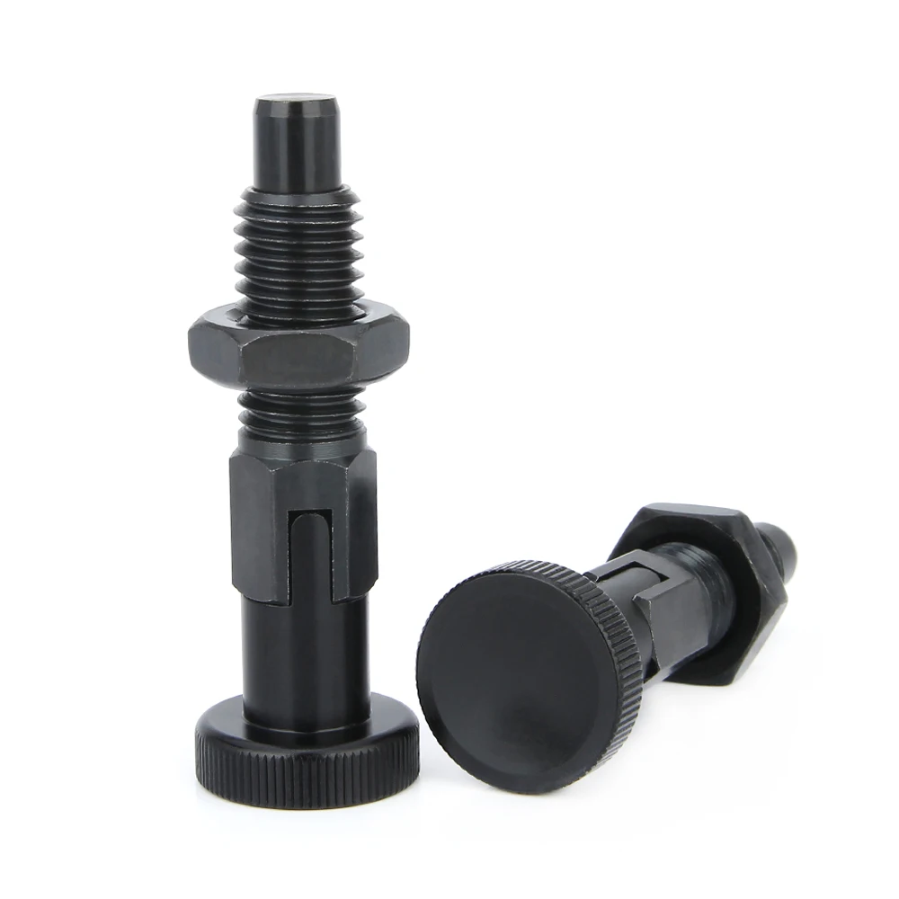 Self-Locking High Quality Aluminum Knob Retractable Spring loaded  Zinc Plated  Carbon Steel Body Indexing Plungers With Nuts