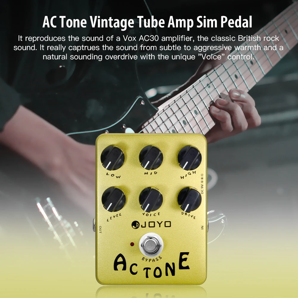 JOYO JF-13 AC TONE Overdrive Guitar Pedal Simulate from AC-30 Tube Amplifier Classic British Rock Sound for Guitarist