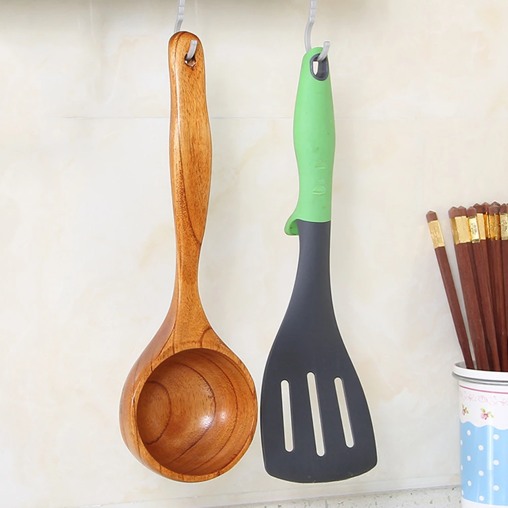 

1 pc Wooden Soup Ladle Handmade Natural Wood Cooking Scoop High Temperature Resistant Kitchen Utensils For Home