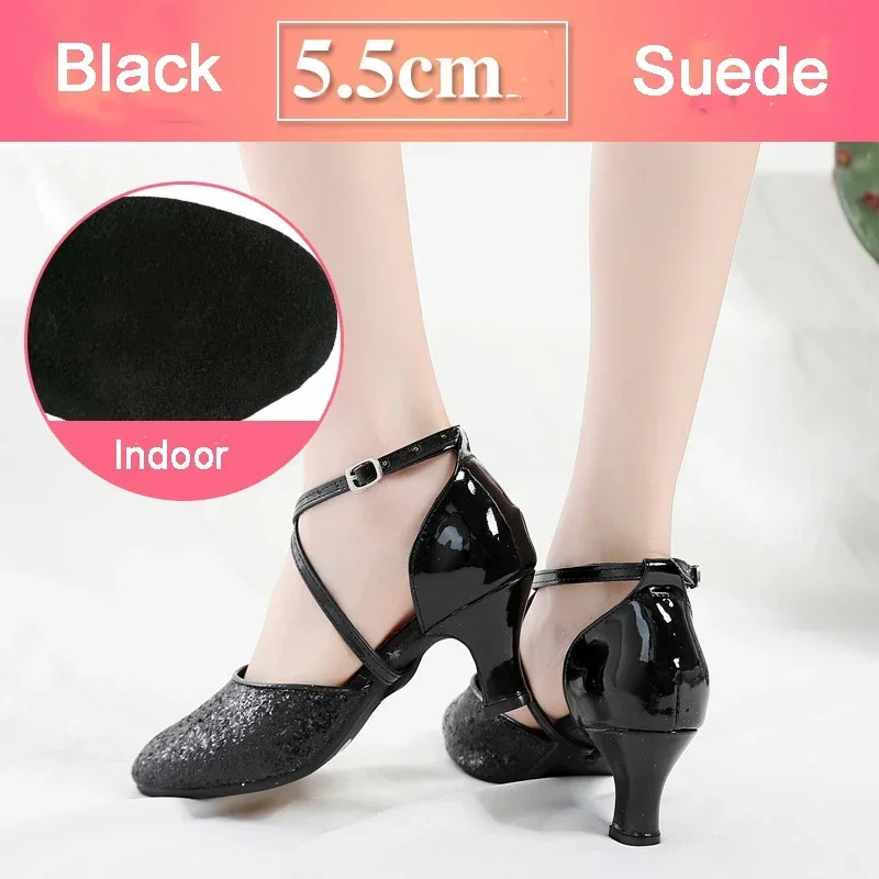 Scarpe da ballo all'ingrosso per le donne Latino Ballroom Tango Salsa latina scarpe da ballo Close Toe tacchi da donna 5.5cm scarpe da ballo moderne