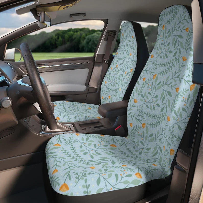 

Blue Floral Cottage Core Car Seat Covers | Custom