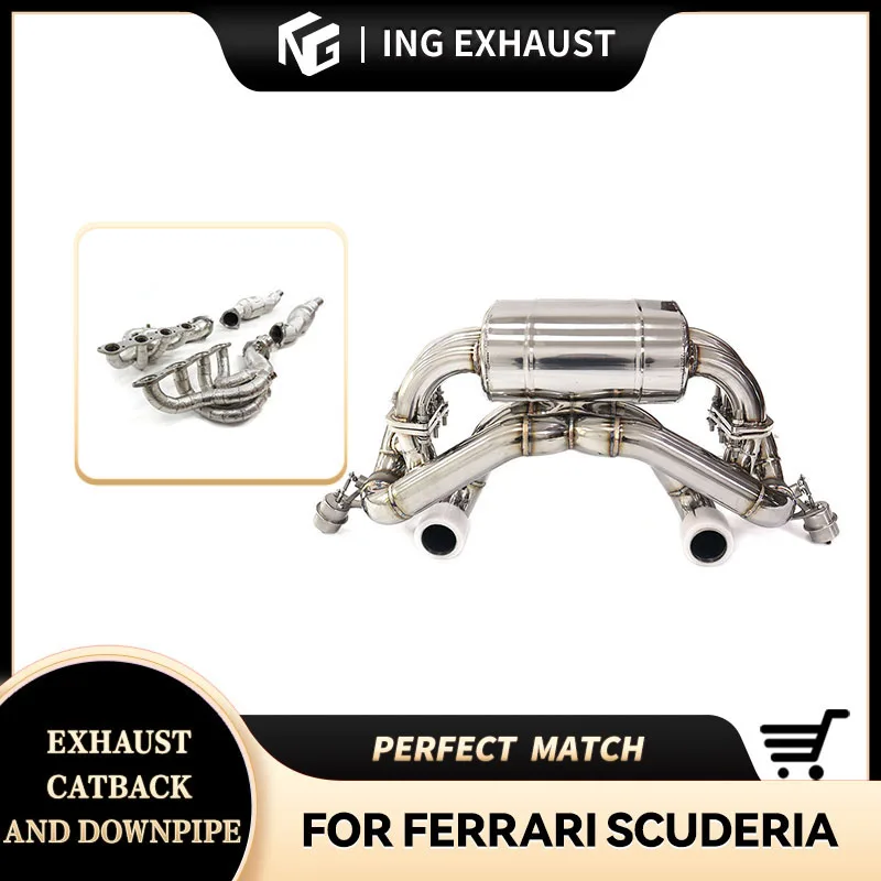 

ING SS304 Vacuum Valve Catback +downpipe+ manifold for Ferrari F430 scuderia 4.3L Muffler Performance full Exhaust System