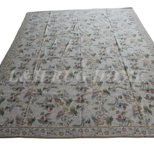 

Free shipping 10+15K 9'X12' classical needlepoint rugs, 100% New Zealand wool rugs rice stitched hand knotted rugs