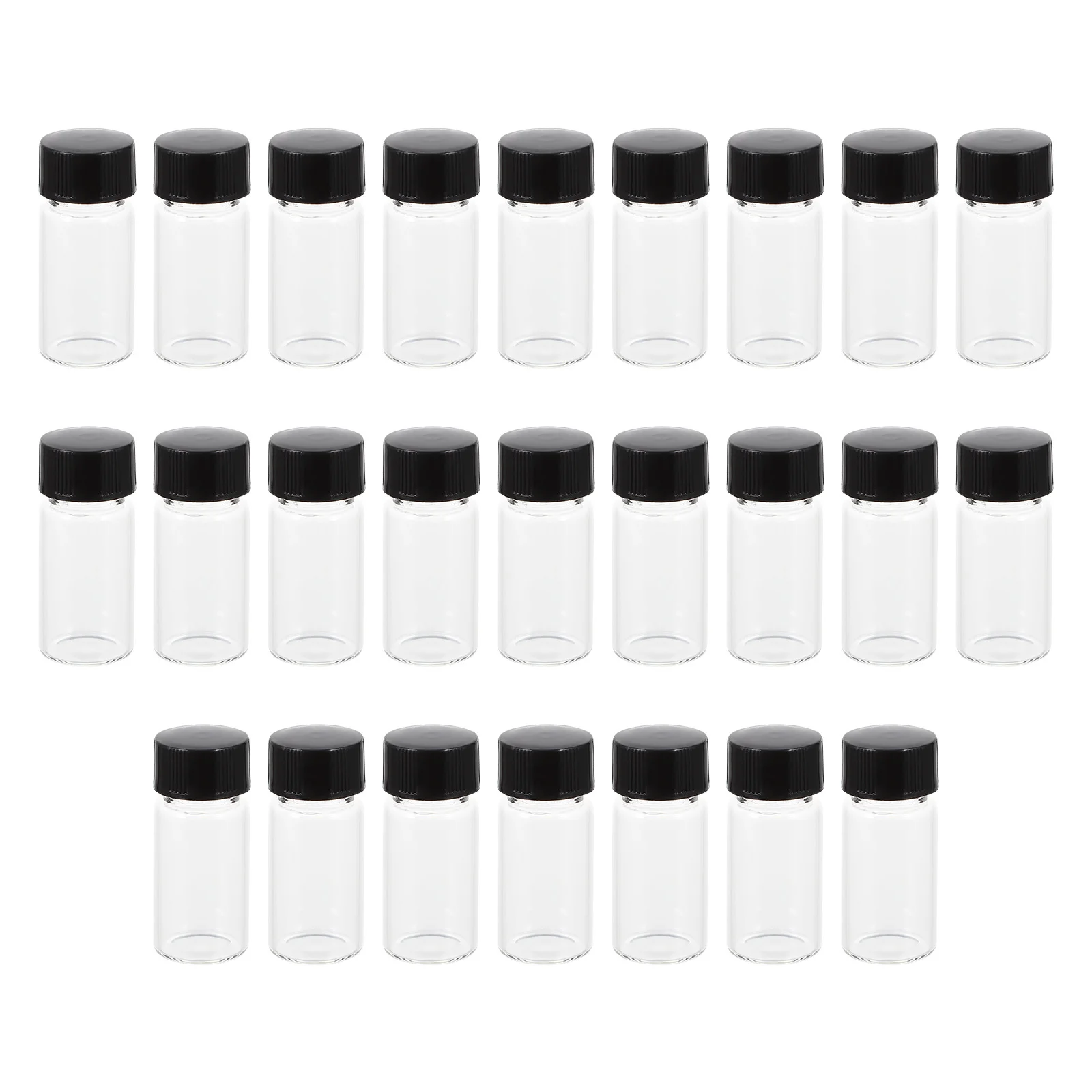 

25Pcs Glass Sample Bottles Refillable Transparent Vials Leak Proof Sealing Lid for Essential Oils Liquid Foundation Lotion