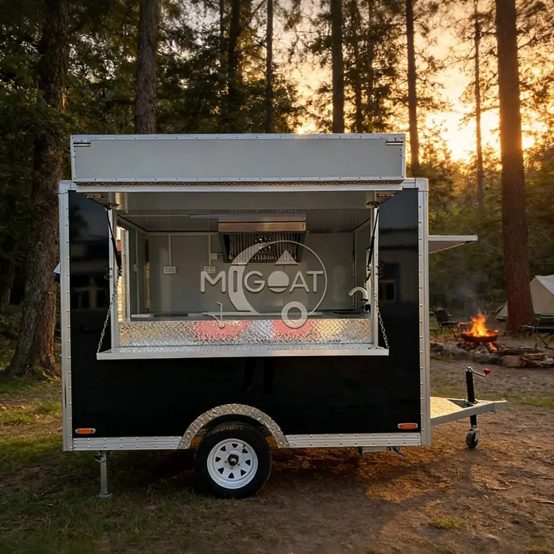 

Коммерческий прицеп для тележки для еды для уличного общественного питания со встроенным кухонным оборудованием, концессионный прицеп