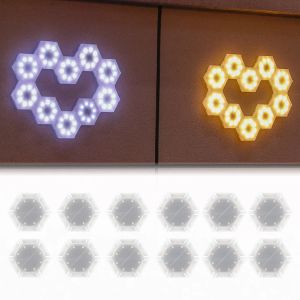 6pcs LED Lights Touch Sensitive Hexagon Wall Light Panels DIY White Wall Lights LED Lights Outdoor Living Decorative Lighting