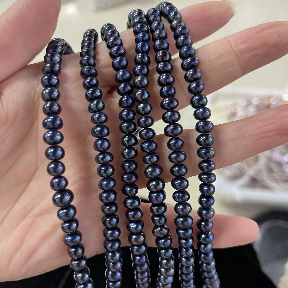 

Natural Freshwater 100% Pearls 5-6mm Black Oblate Loose Beads for DIY Jewelry Making Charm Bracelets And Necklaces Accessories