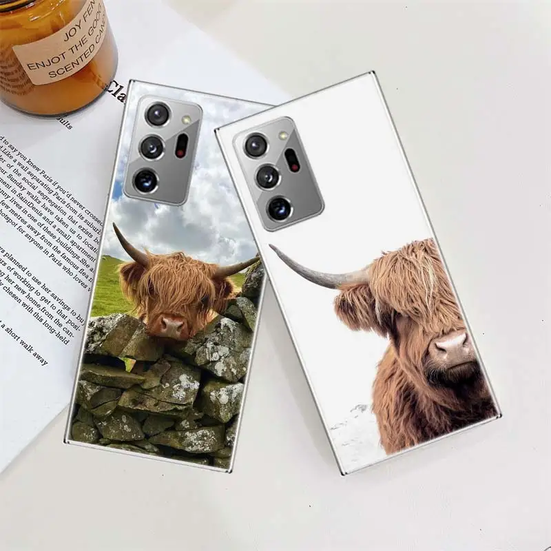 Cute Highland Cow Phone Case For Galaxy S8 A05S A02S A12 A22 A32 A42 A52S A52 A72 A03 A03S A13 A23 A33 A53 A73 5G A10E A81 A91 C