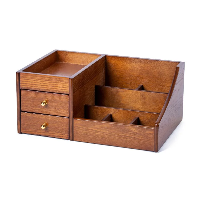 For Wooden Cosmetics Storage Box Household Drawer Dresser Storage Desktop Shelf