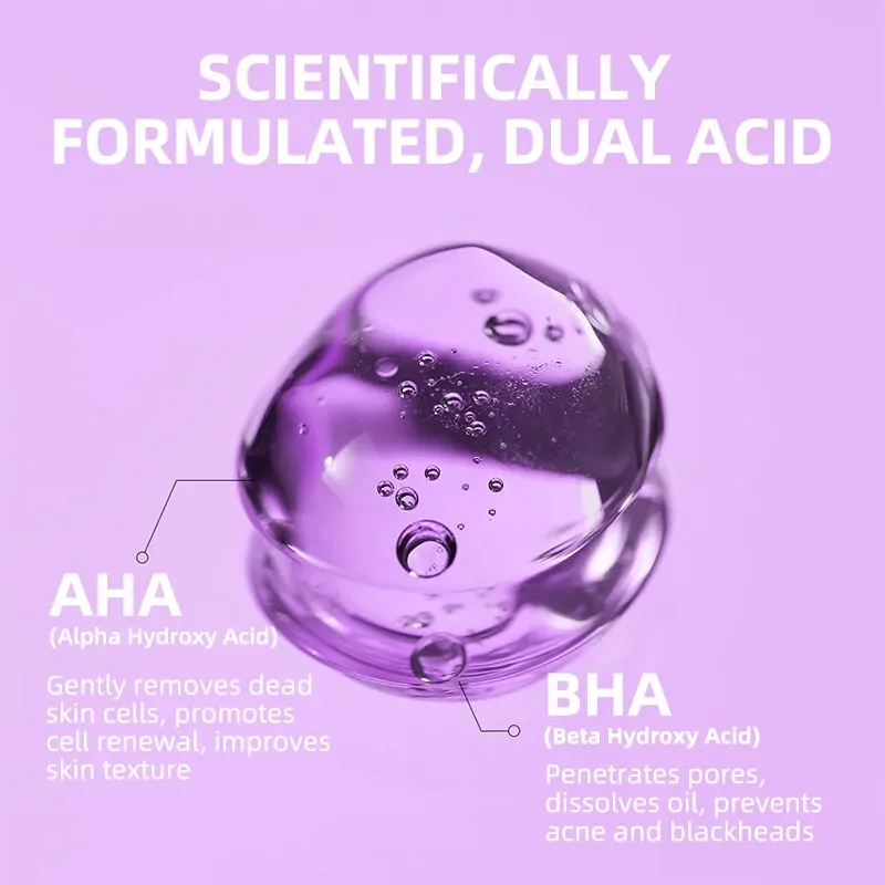AHA 30% + BHA 2% Złuszczające serum do peelingu twarzy – delikatny chemiczny peeling na ciemne plamy, minimalizacja porów i odnawianie skóry