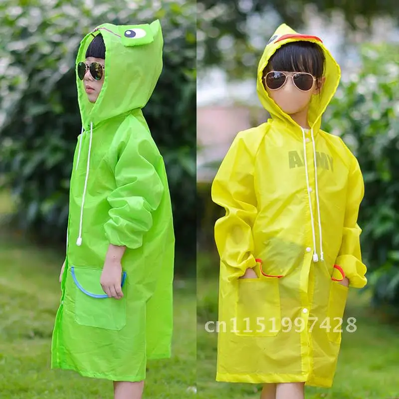 Rainwear 1PCS Children Rain Coat Kids Waterproof Windproof Rainsuit Cartoon Animal Style Student Poncho