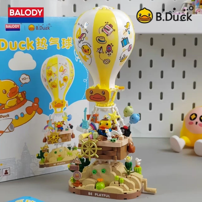 

Строительные блоки BALODY B.DUCK, мультяшная желтая утка, маленькая модель из частиц, украшение, воздушный шар, коллекция игрушек, подарок