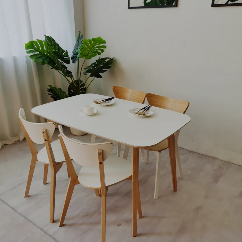 

Modern Wood Dining Table Designer Space Saving Corner Living Room Conference Dining Table Terrace Muebles Commercial Furniture