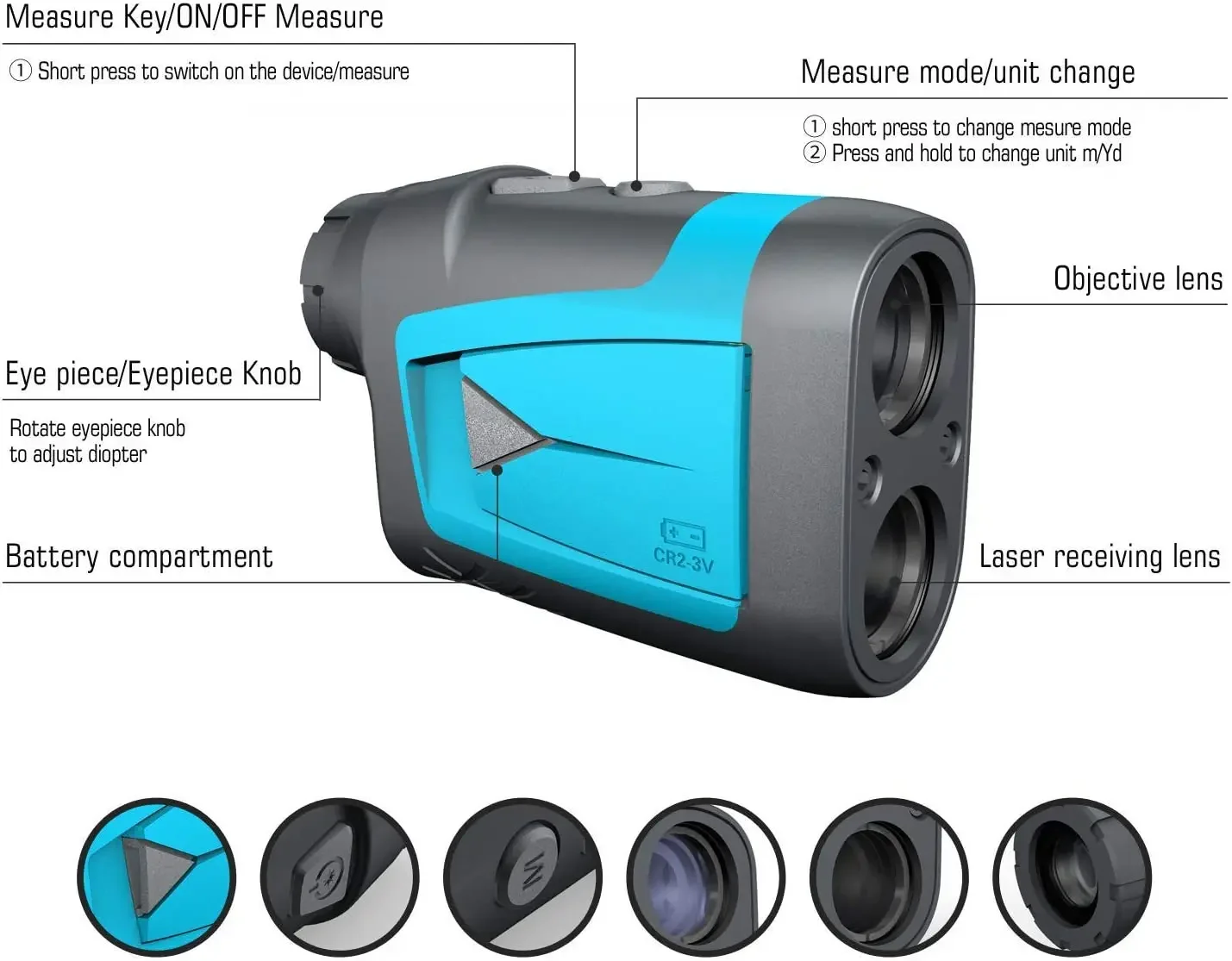 Factory Mileseey PF210 Distance Range Finder Meter 600M Golfing Digital Golf Laser Rangefinder