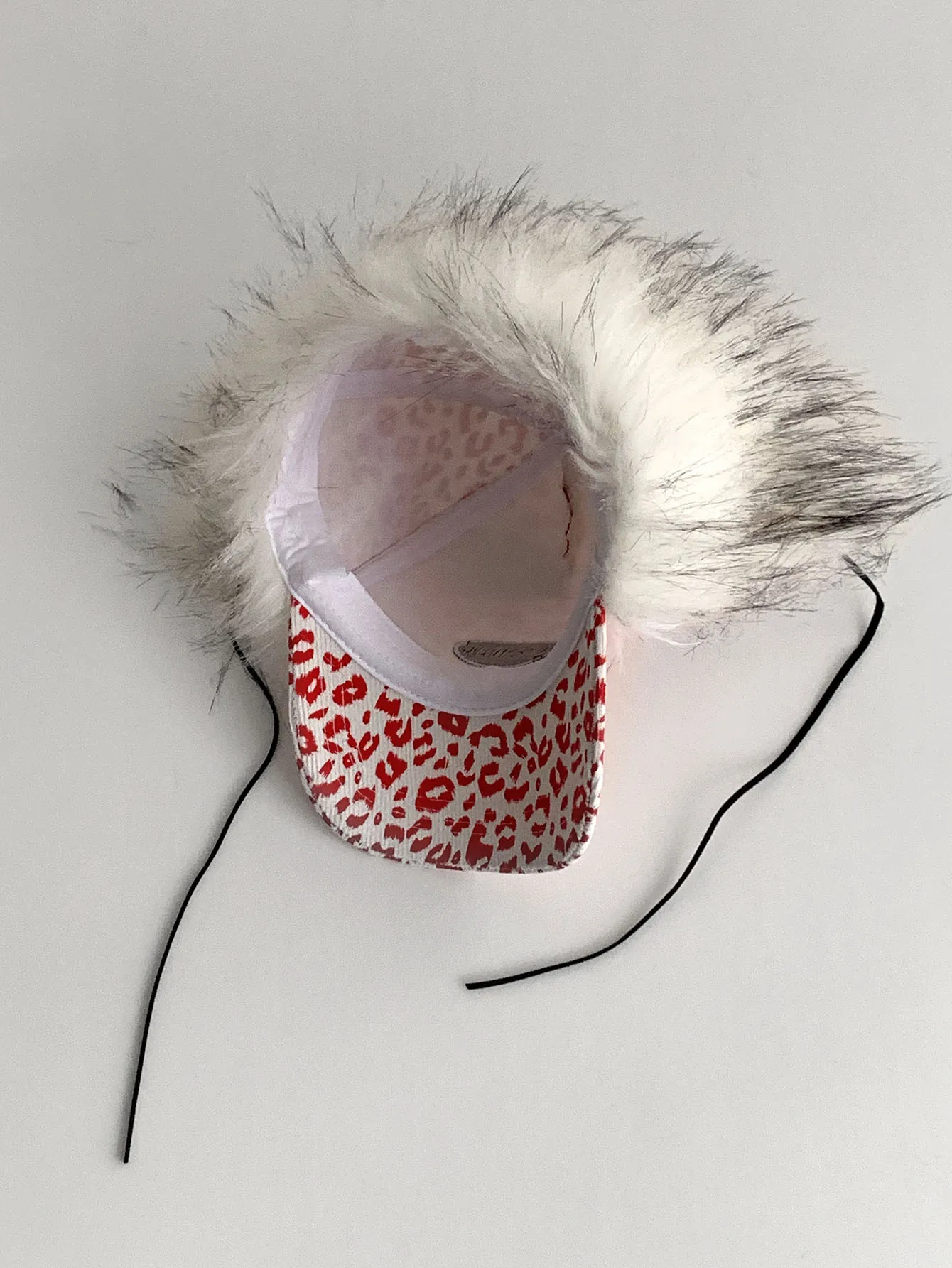 قبعة Lei Feng من الفرو الصناعي بطبعة الفهد للنساء، قبعة شتوية دافئة من القطيفة مكبلة للأذن، قبعة بيسبول عصرية متعددة الاستخدامات على طراز الشارع