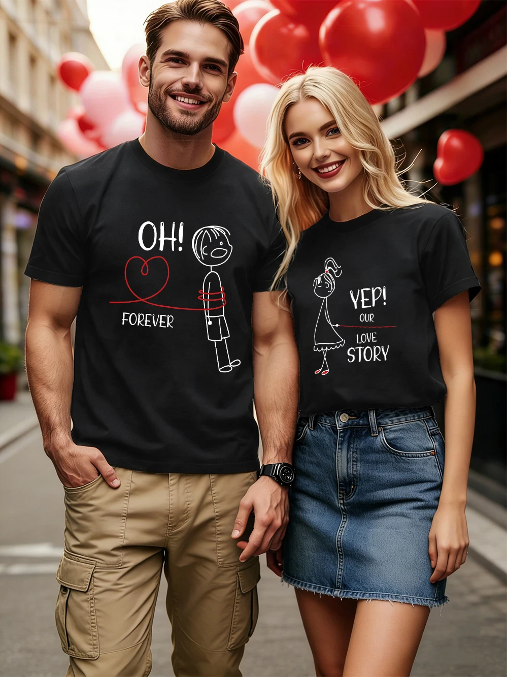 

Футболки с принтом Oh Love Forever, женские и мужские хлопковые летние футболки с короткими рукавами, мягкие свободные топы с круглым вырезом, повседневная одежда для пар