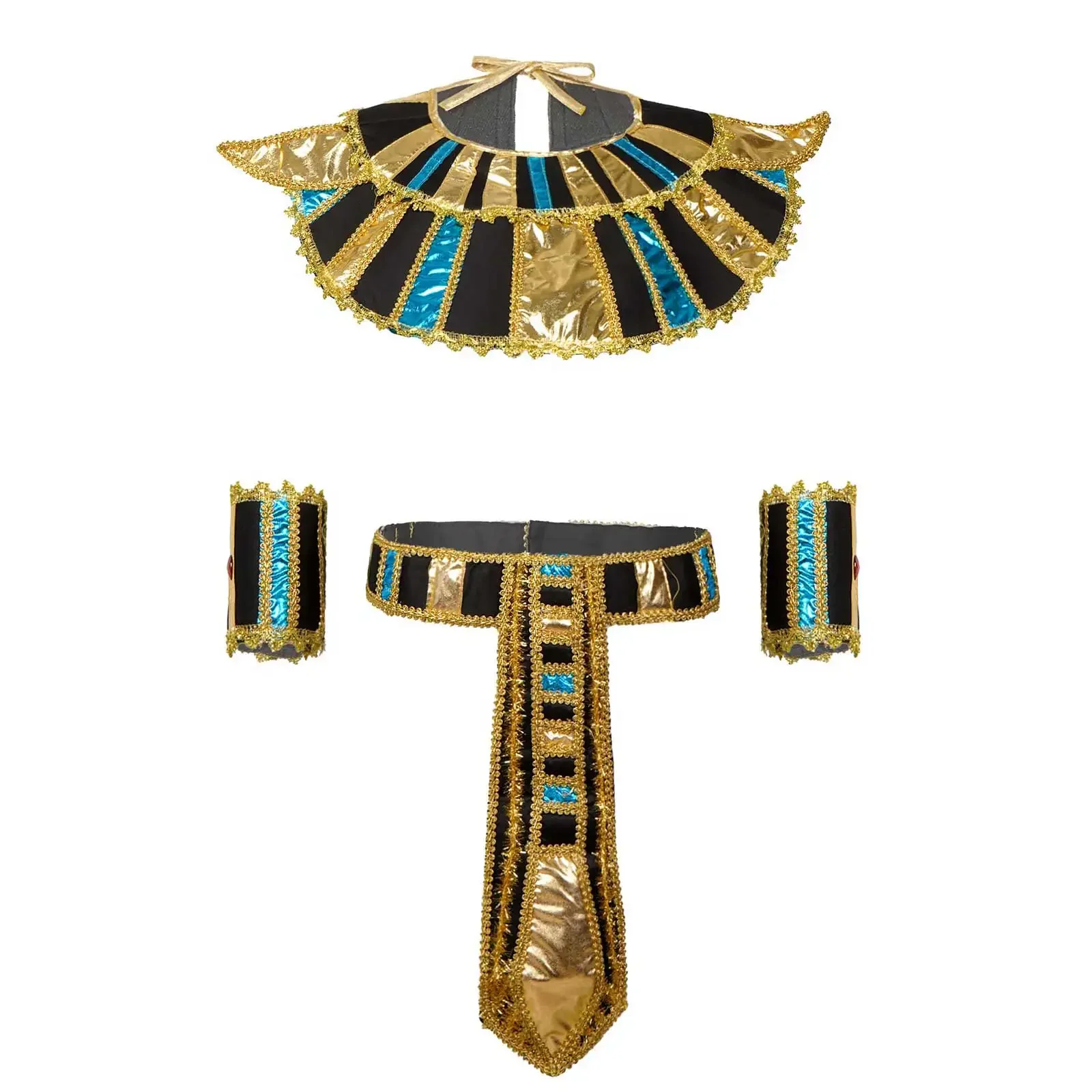 Pharaon égyptien prêtre Cosplay Costume accessoires col ceinture bracelets ensemble adultes femmes hommes cléopâtre reine Cosplay