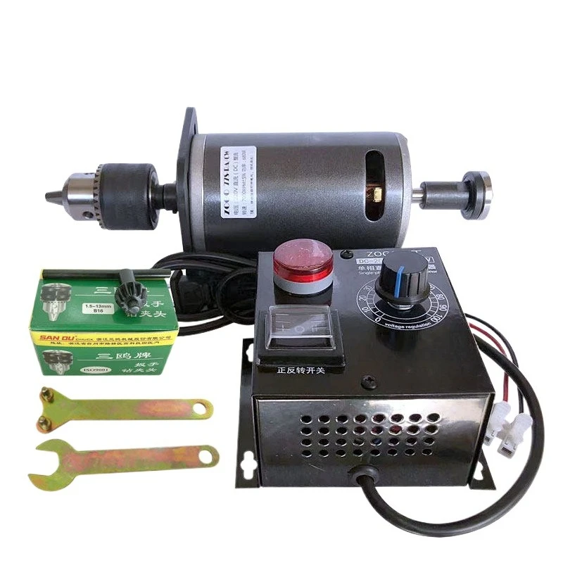 

DC Dual Shaft High Power 680W 7000RPM Speed Adjustable Benchtop Drill with 220V Electronic Governor + B16 Collet + Motor Bracket