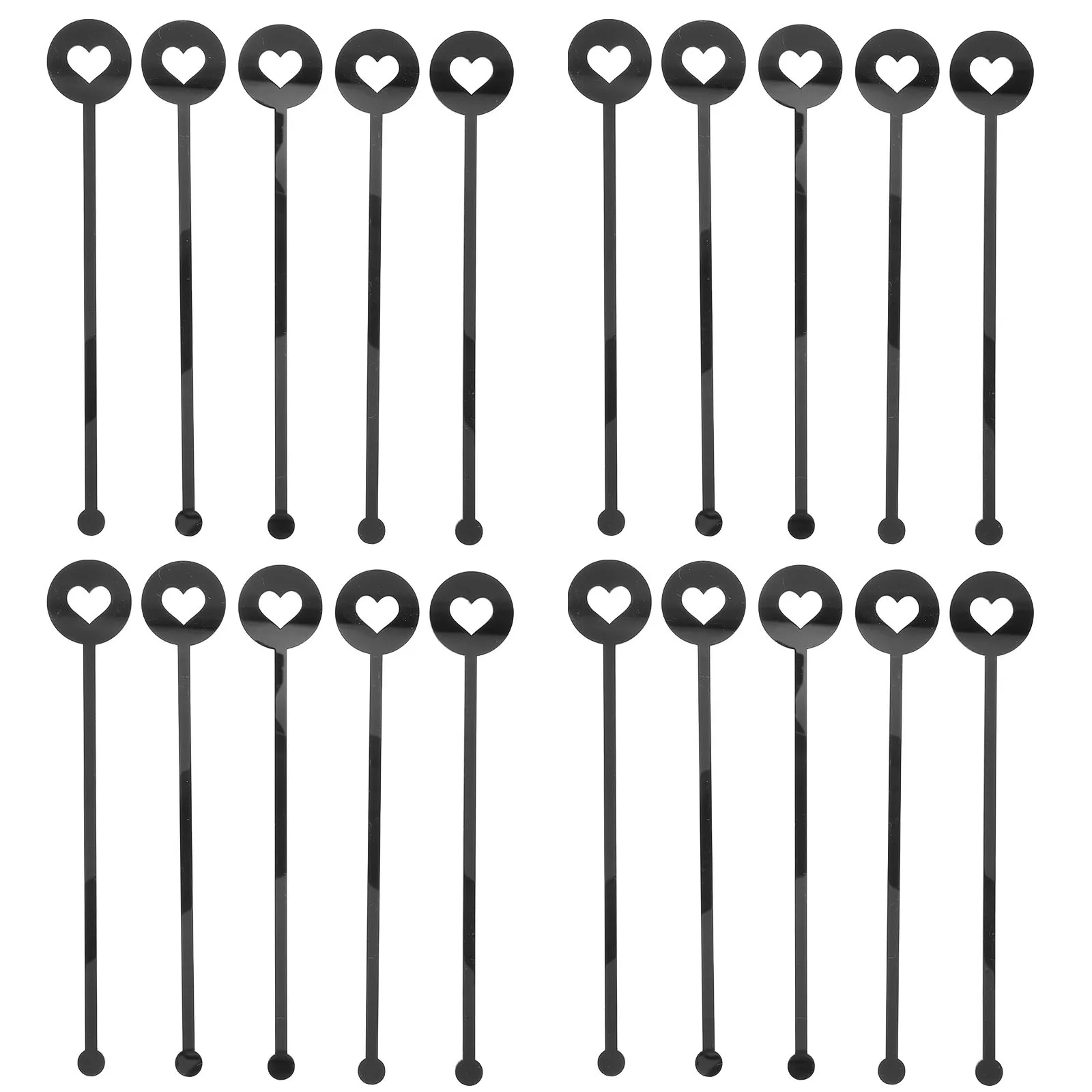 

20pcs Acrylic Heart Stirrer Sticks Reusable Coffee Mixing Paddles Beverage Bar Accessories For Cocktail Tea Juice Milk Formula