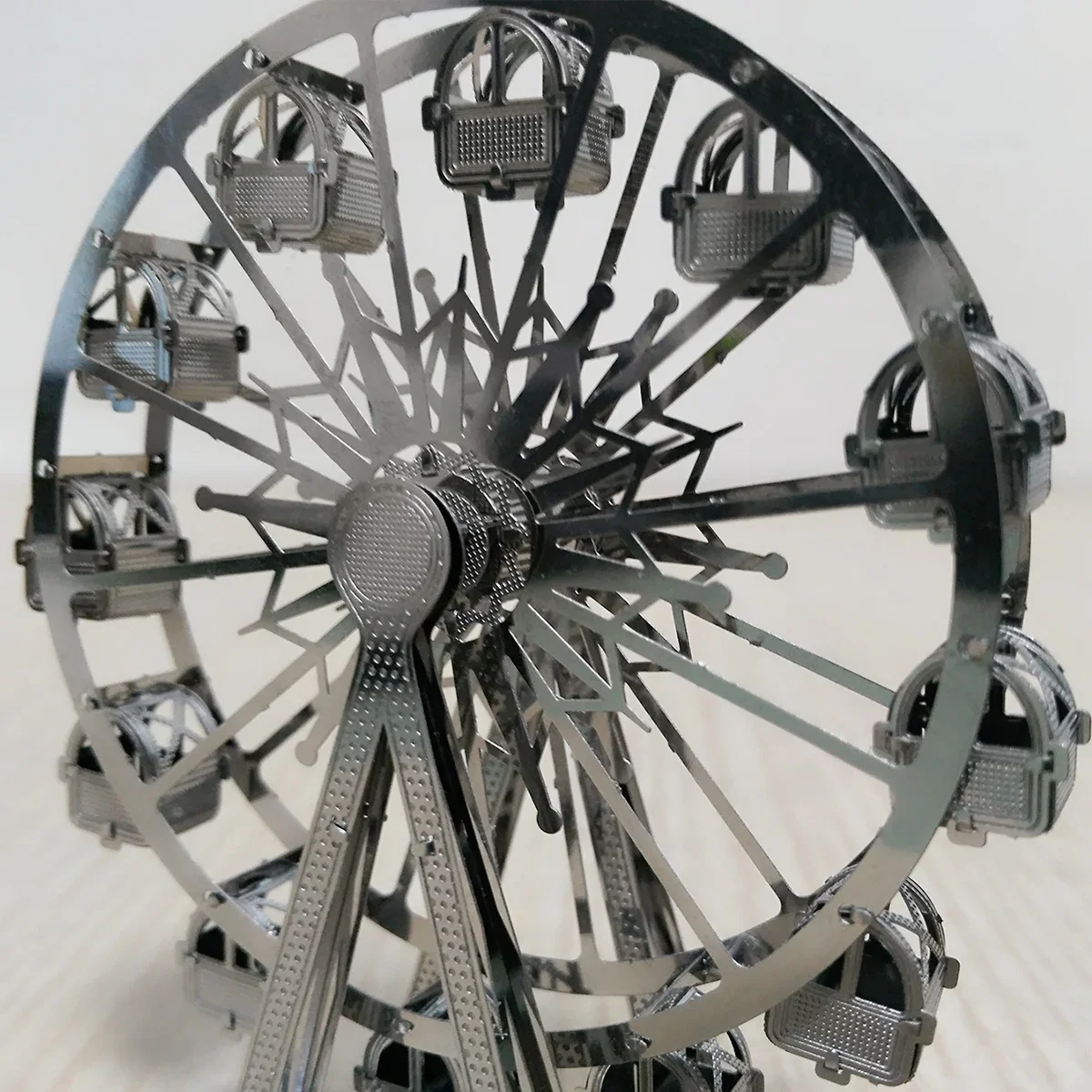 Tridimensional Ferris Wheel Metal Building Puzzle, brinquedo modelo montado, pequeno, artesanal, DIY, 3D