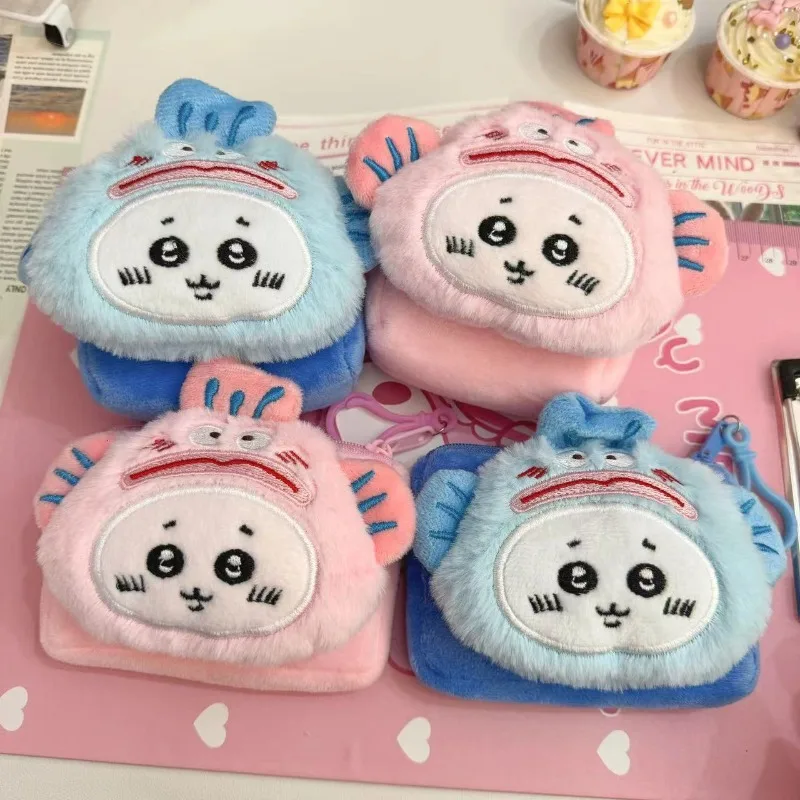 

MINISO Chiikawa кошелек для монет плюшевый переводчик милый клоун рыба большая вместительная сумка для наушников Kawaii маленькая смена красный конверт для девочек