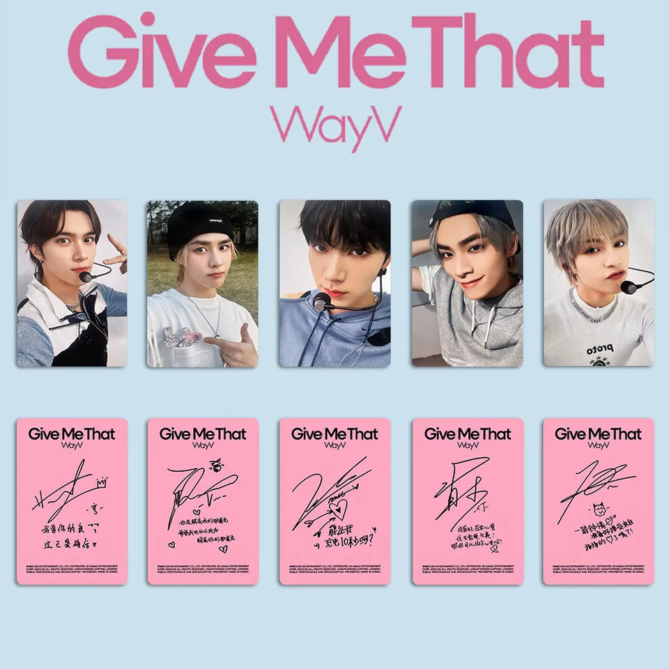 5pcs/set WAYV Selfie PhotoCard KUN TEN GIVE ME THAT Concert Card