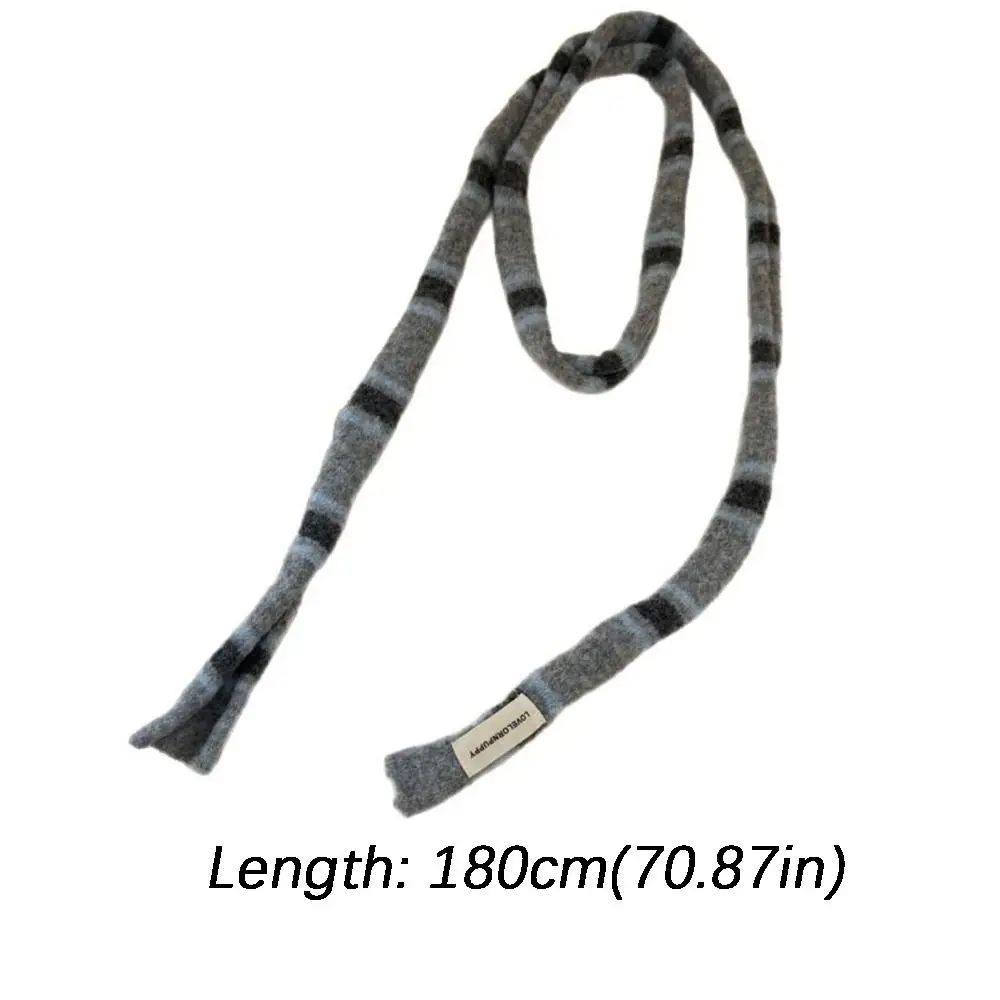 الكورية محبوك مخطط نحيل وشاح تكويم ارتداء لينة قطاع وشاح للرقبة DIY بها بنفسك الدافئة وشاح الزخرفية مباراة الموضة