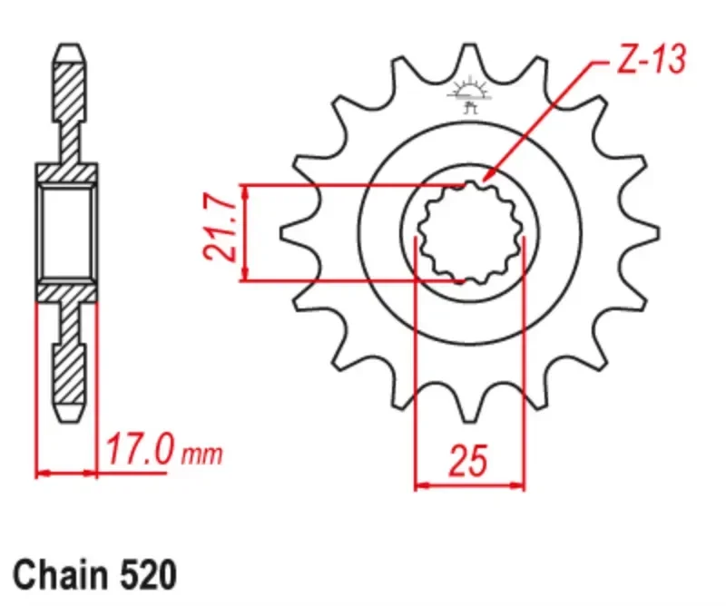 520 Chain 15T Motorcycle Front Sprocket For Honda CB500 CB500F CB500X CBR500 CBR500R 2013-2023 CMX500 Rebel 2017-2023