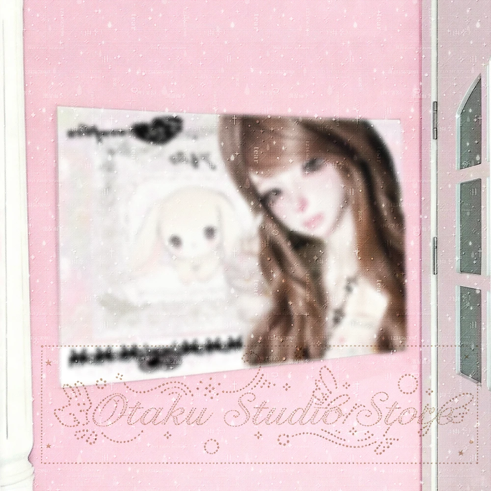 なごむ Sweet BJD Doll Girl Tapestry, Mine Style Soft Lace Wall Hanging, Lop Rabbit Piano Note Print Cloth for Dorm Bedroom Decor