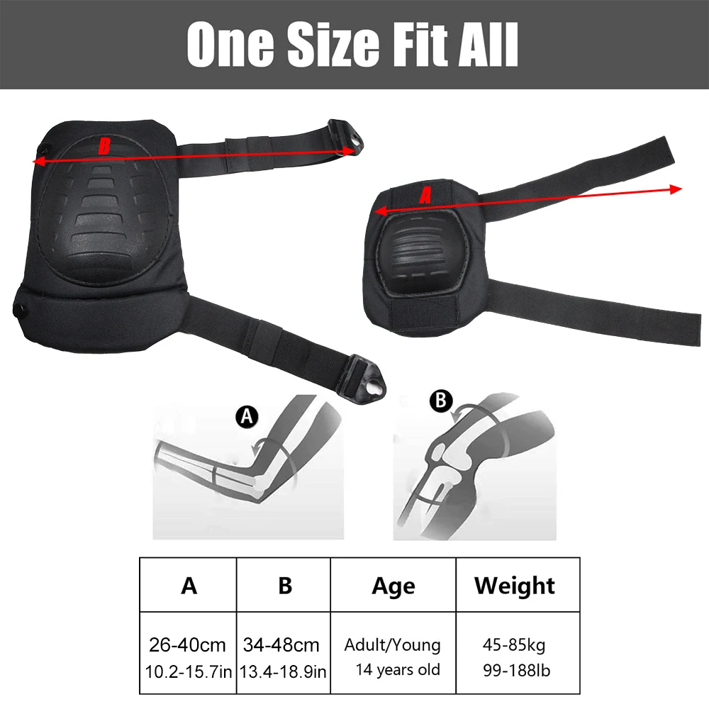 4Pcs/Set Tactical Combat Knee & Elbow Protective Pads Set for Outdoor CS Paintball Game Cycling Safety Skateboarding Gear Skates