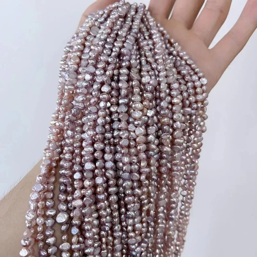 4-5mm AA Elegant Fine Natural Freshwater Pearl Purple Irregular Loose Bead Jewelry Make DIY Necklace Bracelet Women Wedding Gift - Image 6