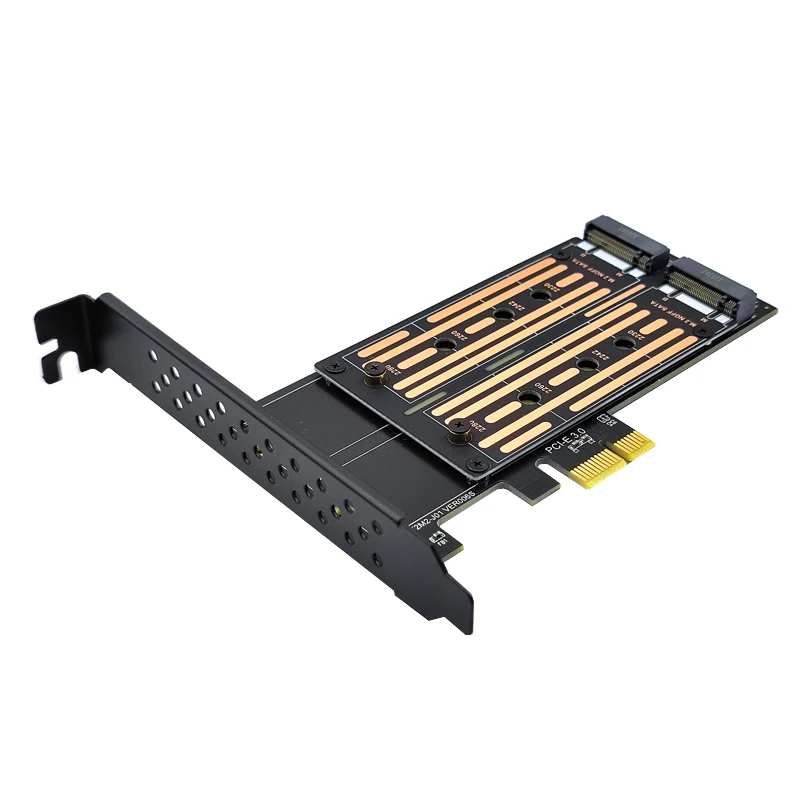 

Add On Cards PCIE to M2 Adapter SATA M.2 SSD PCI Express Adapter M2 PCI E Adapter M.2 SATA SSD to PCI-E Card 2 Port B+M Key Card