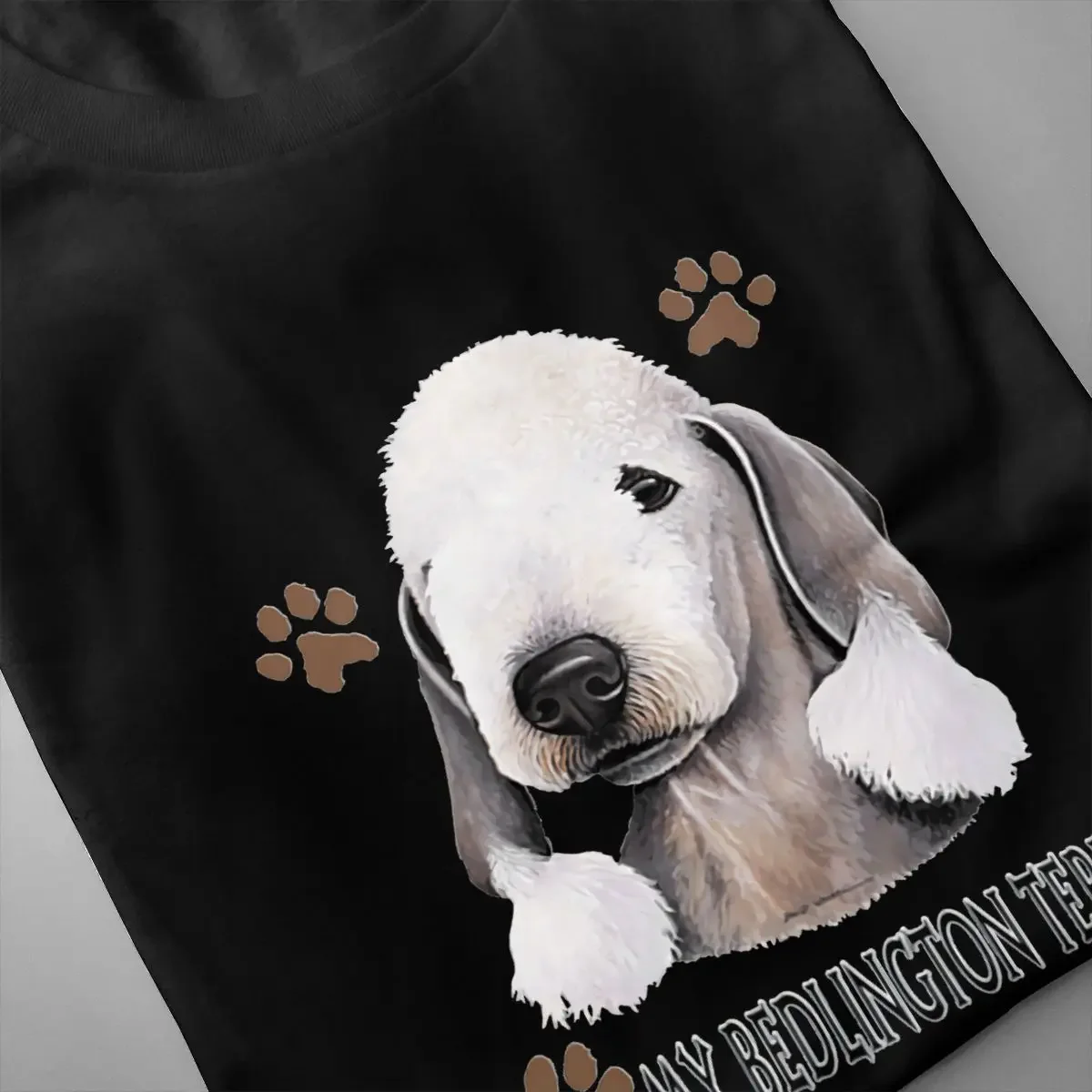 I Love My Bedlington Terrier Dog With Paw Shirt T-shirt Cool Trendy Classic Hot Selling Tee