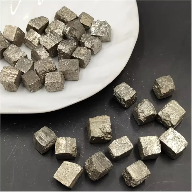 Collectible Level Iron Pyrite Cube Specimen, Pyrite Crystal Stone - Raw Ore, Pyrite Stone Original, Classic Chalcopyrite Crystal