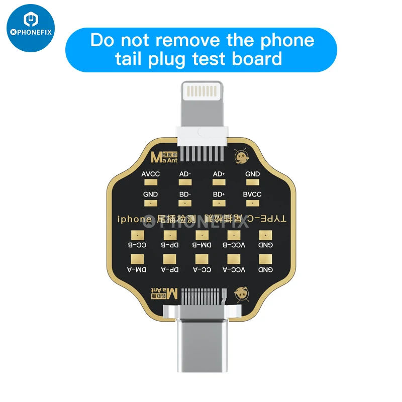 MaAnt Non-removal Phone Tail Plug Test Board Mechanic T-824 High Precision Digital Tail Insertion Tester For iPhone Huawei iPad