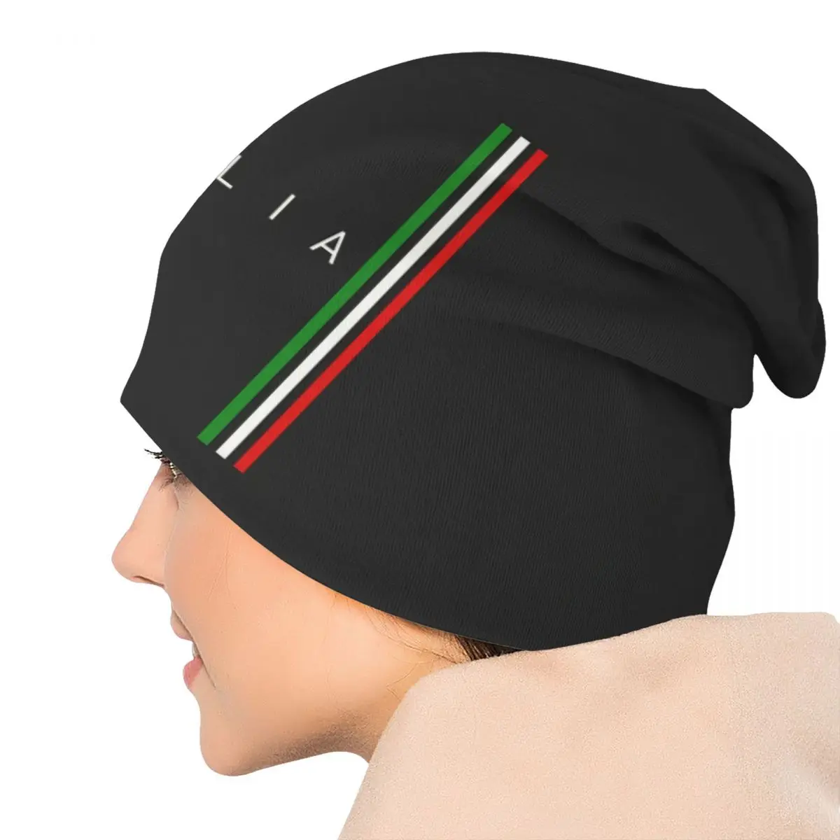 Italy Flag Skullies Beanies Caps Men Women Unisex Streetwear Winter Warm Knit Hat Adult Italy Qatar Bonnet Hats