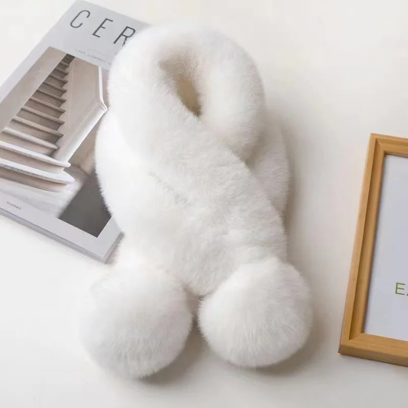 

Imitation Lazy Rabbit Hair Scarf Hair Collar Scarf Women's Autumn and Winter Warm Thickened Scarf