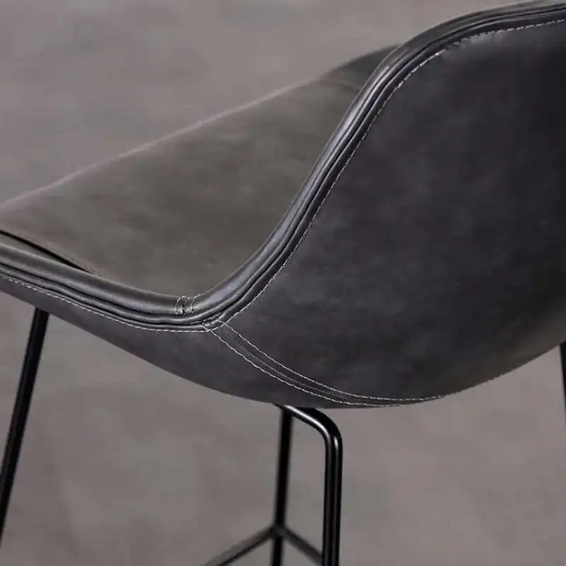 

Leather Kitchen Bar Chair Brown High Waterproof Barhocker Reinforce Bar Chair Breakfast Office Sgabelli Da Bar Household Items