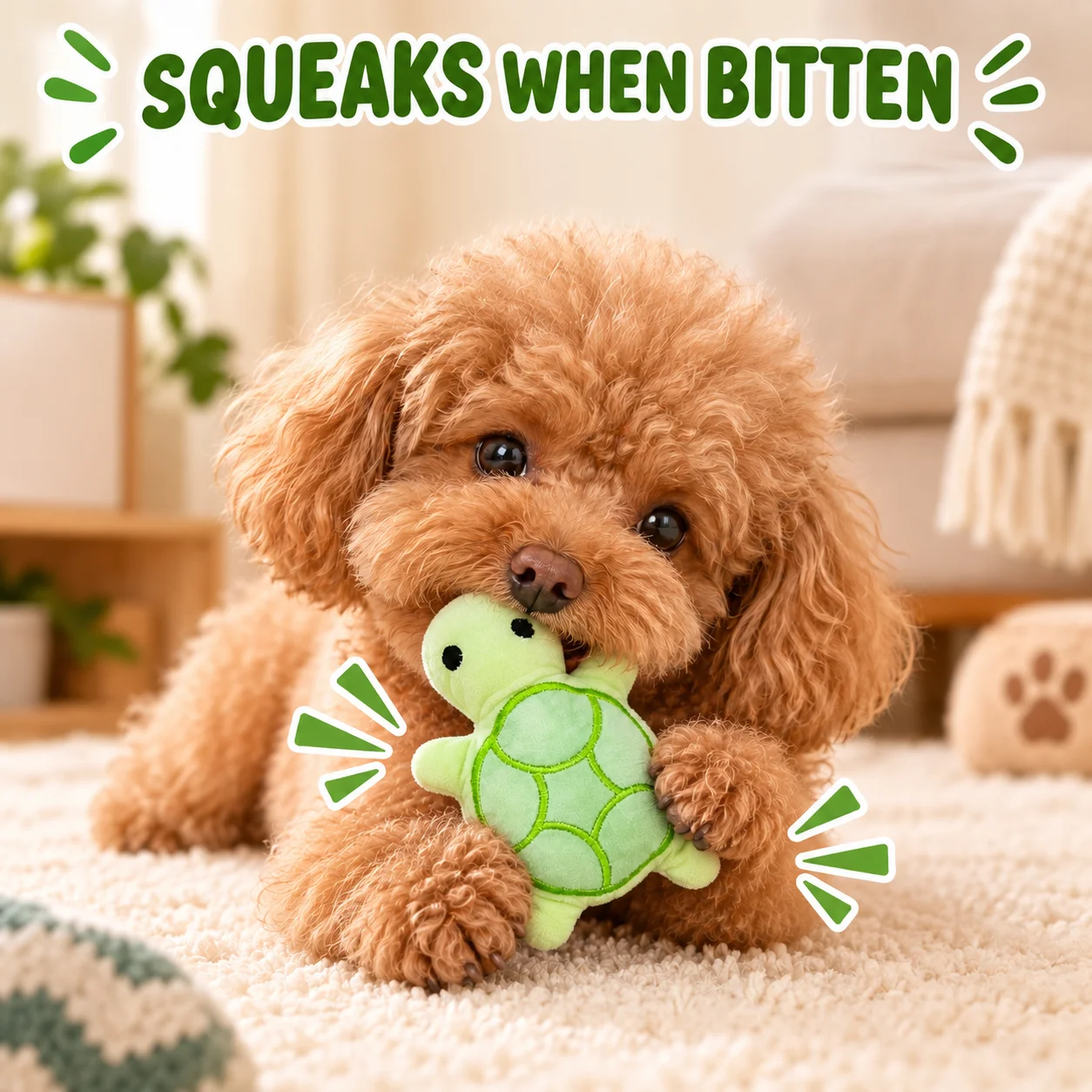 Mini Squeaky Turtle Dog Toy Soft Plush Interactive Chew Toy for Small Dogs Puppies Indoor Fetch Play Bite Sound Pet Toy Gift