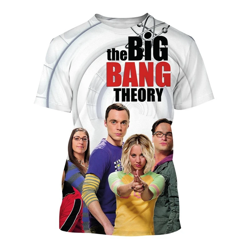 TV Series The Big Bang Theory Summer 3D Printing Short-sleeved Round Neck Men\'s T-shirt Hip-hop Fashion Casual Unisex Cool Tops