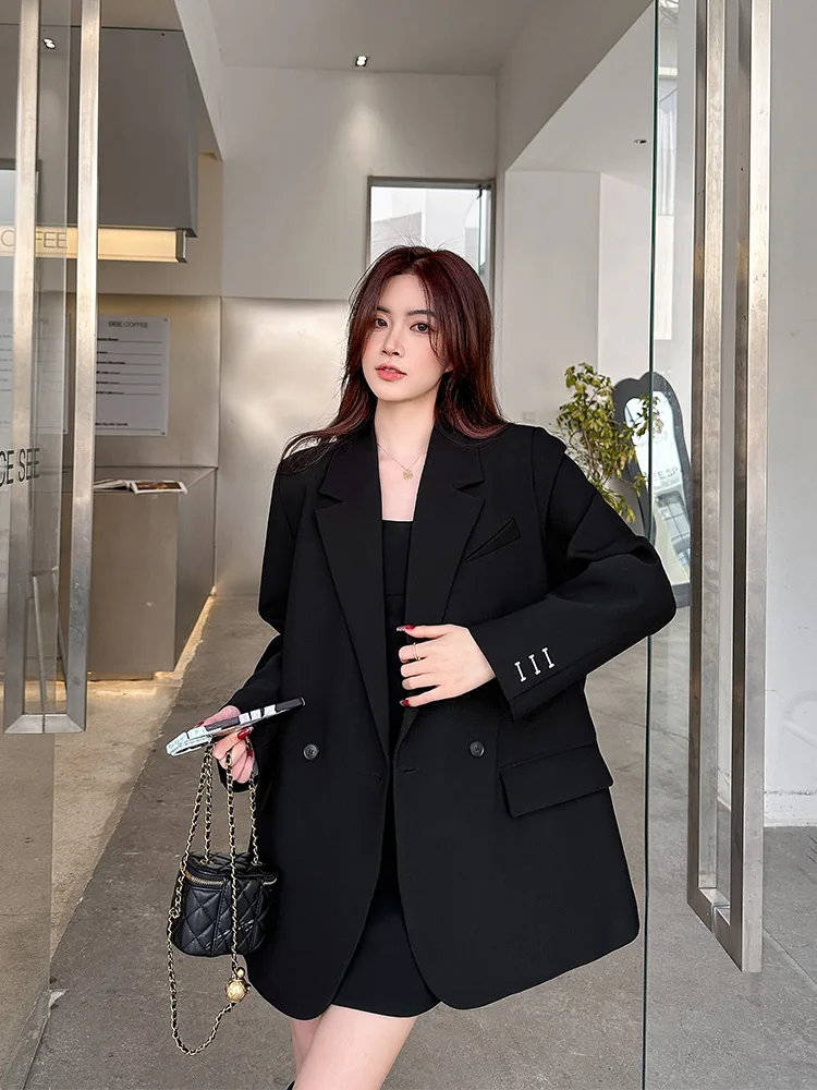 

Женский повседневный костюм Bla, свободный крой, весна-осень 2026, дизайнерский, с эффектом высокого класса, для офиса, длинный рукав, двойная пуговица