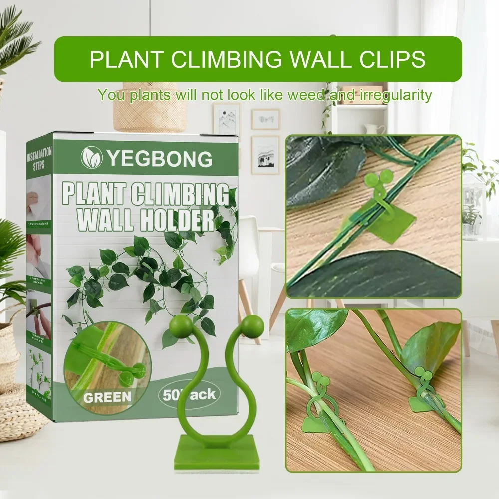 Yegbong Plant Wall Climbing Fixator Home Vines Wall Climbing Self-adhesive Fixator